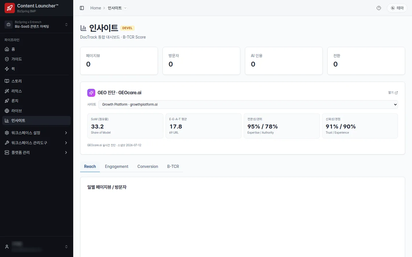 콘텐츠런처 · 인사이트