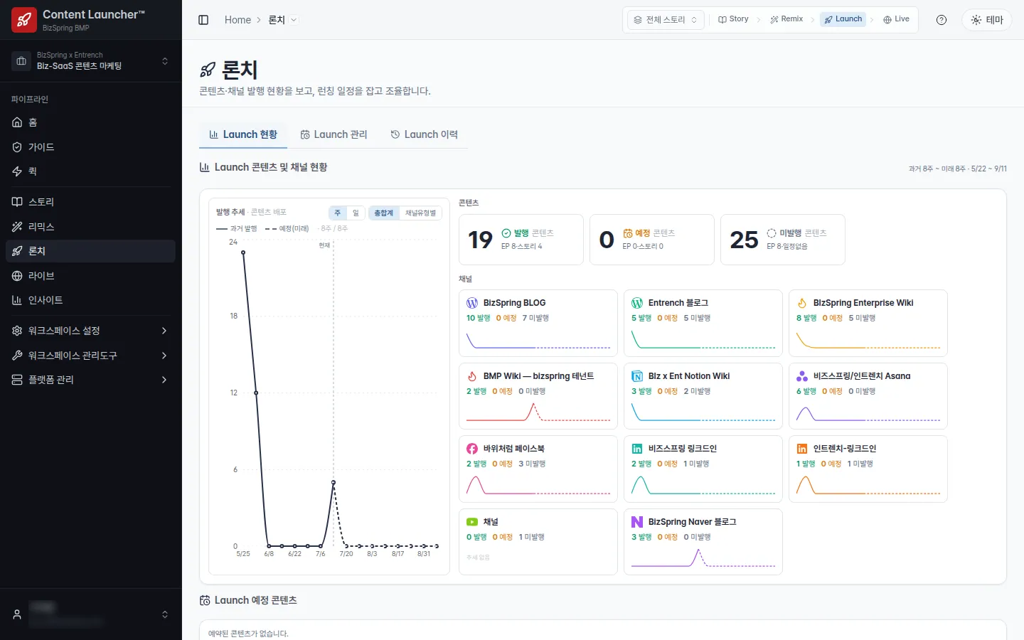 콘텐츠런처 · 론치
